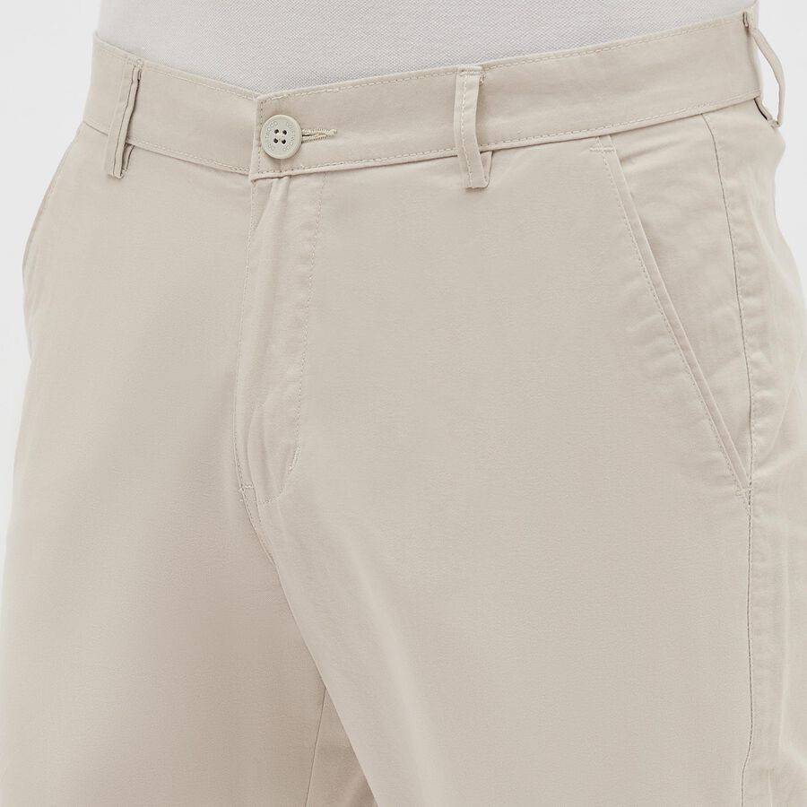 Men's 100% Cotton Slim Fit Casual Trousers, Silver, large image number null