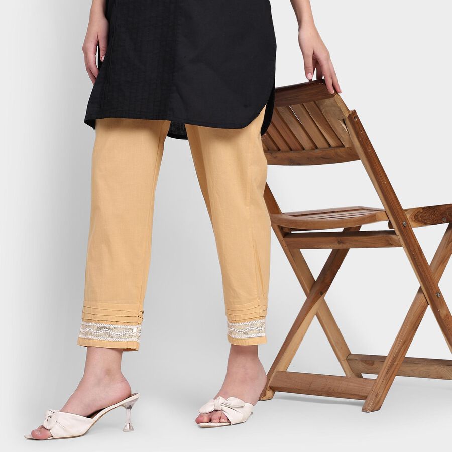 Ladies' 100% Cotton Palazzos , गहरा पीला, large image number null