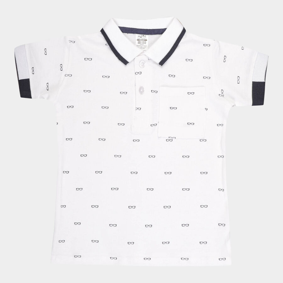 Boys Cotton T-Shirt, White, large image number null