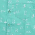 Boys Light Mint Green Cotton Half Sleeve Classic Casual Shirt, Light Green, small