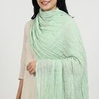 Women's Mint Green Solid Dupatta, हल्का हरा, small