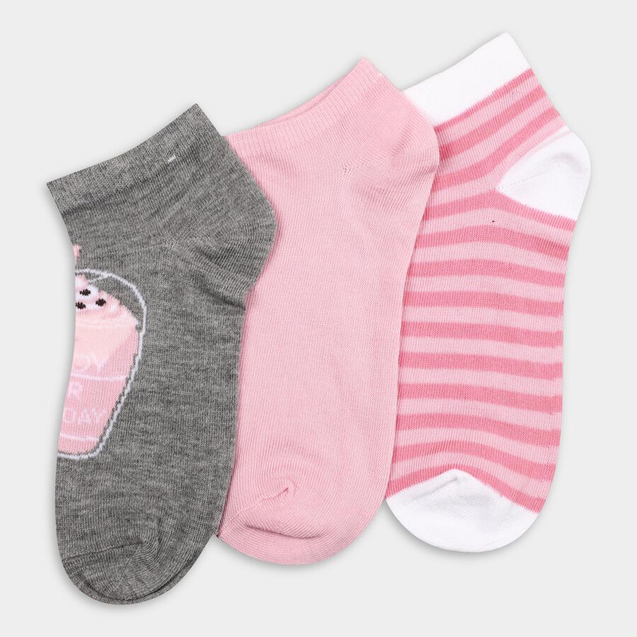 Ladies' Socks (Pack of 3), Assorted, large image number null