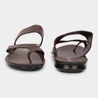 Men's Dark Chocolate Brown Slip-On Casual Sandals, Brown, small