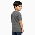 Boys' Dark Olive Green Cotton Round Neck Graphic Printed T-Shirt, Olive, small