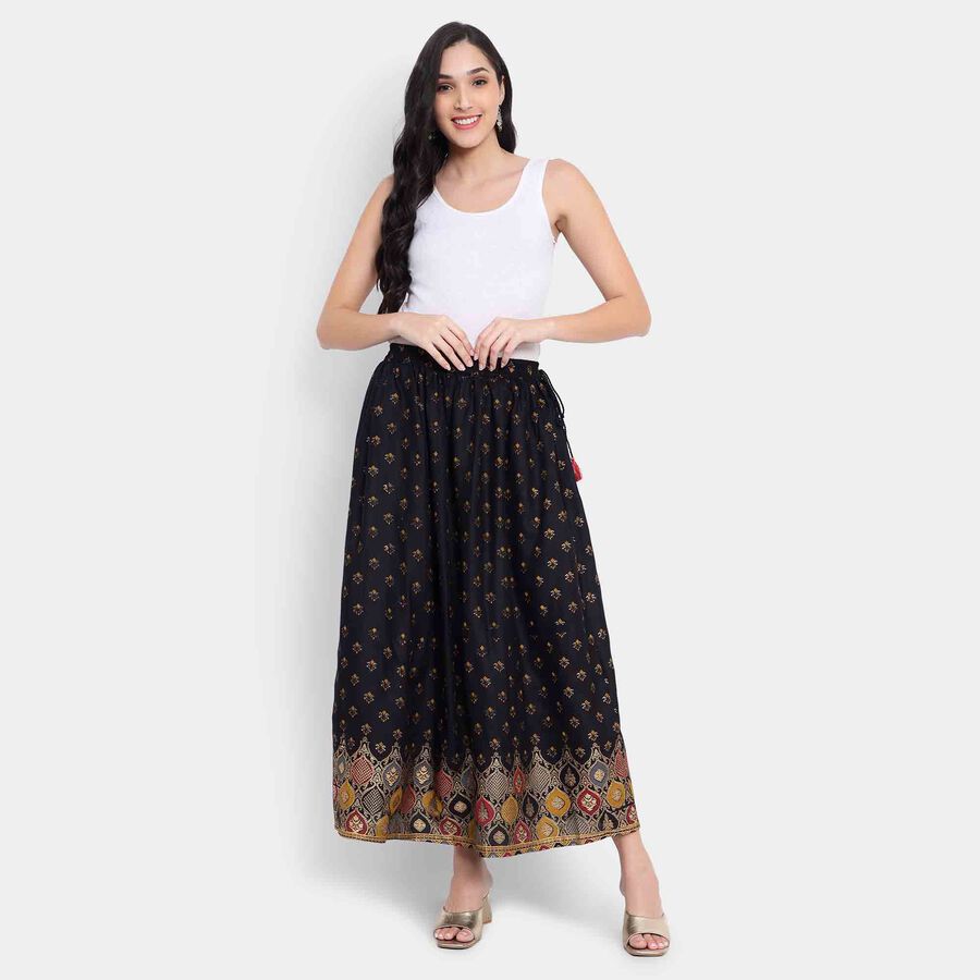 Straight Lehenga Skirt, Black, large image number null