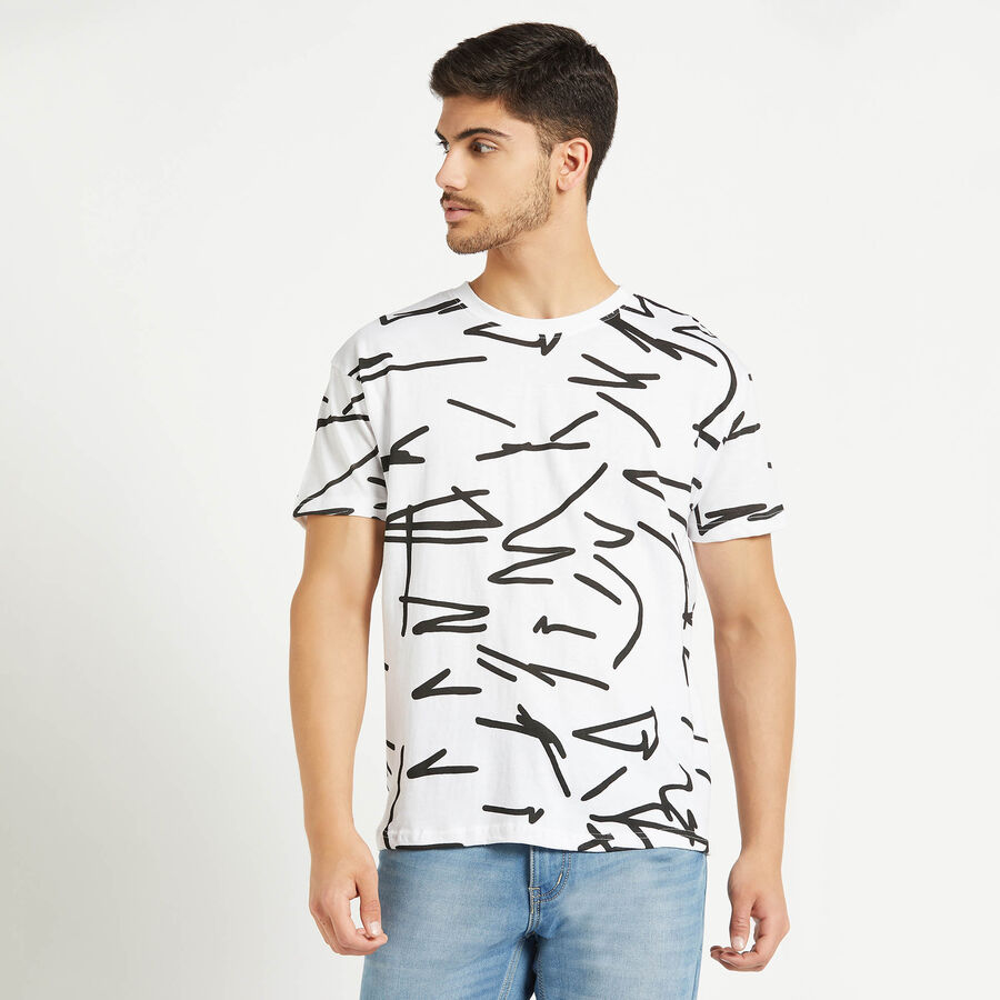 Round Neck T-Shirt, White, large image number null