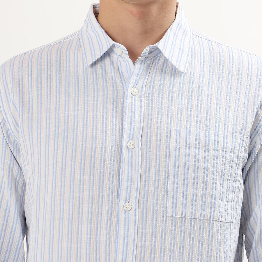 Men's Regular Collar Casual Shirt, White, large image number null