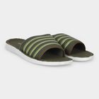 Men's Olive Green Slip-On Slide Sandals, ओलिव, small