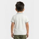 Boys White Cotton Round Neck Casual Half Sleeve T-Shirt, White, small