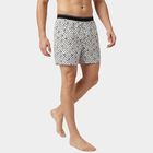 Men's White Classic Fit Printed Boxers, White, small