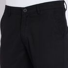 Men's 100% Cotton Slim Fit Casual Trousers , काला, small image number null