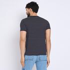 Men's Round Neck Half Sleeves T-Shirt , Navy Blue, small