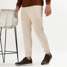 Men's Soft Beige Relaxed Fit Jogger Track Pants, Beige, small image number null