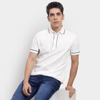 Men's Collared Half Sleeves T-Shirt , सफ़ेद, small image number null