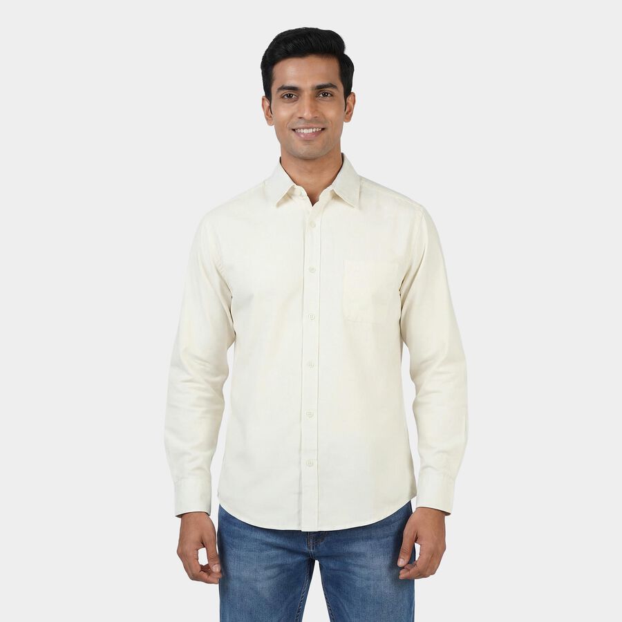 Men's Off-White Classic Collar Classic Shirt, Off White, large