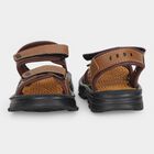 Boys' Brown Velcro Strap Strappy Sandals, भूरा, small