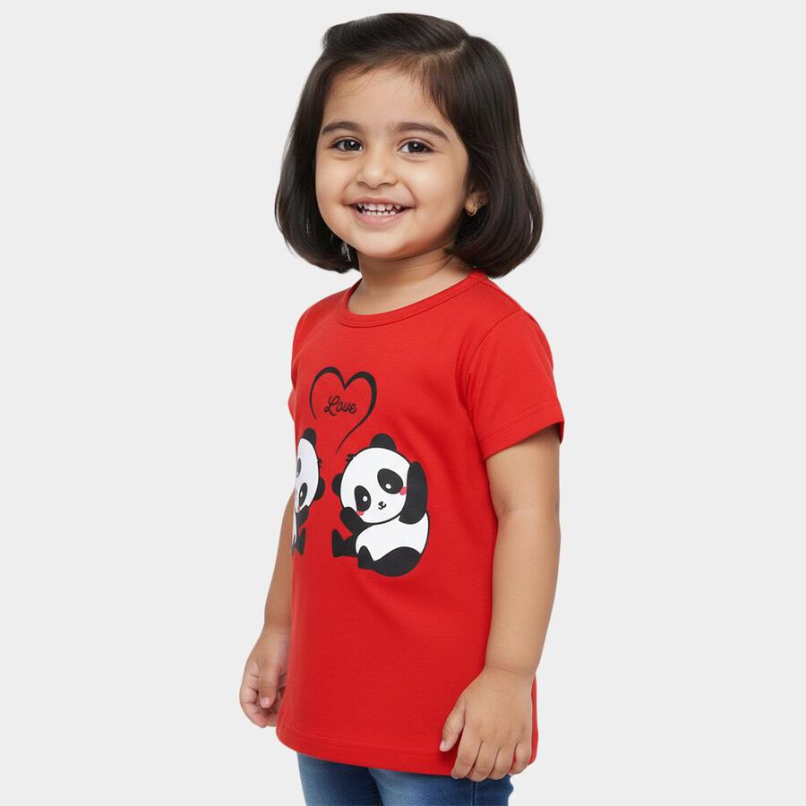 Girls' T-Shirt, लाल, large
