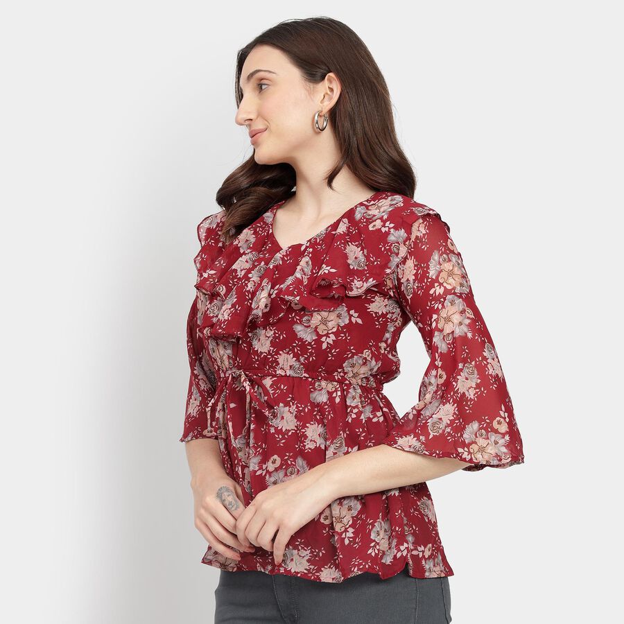 Ladies' Top, Maroon, large image number null