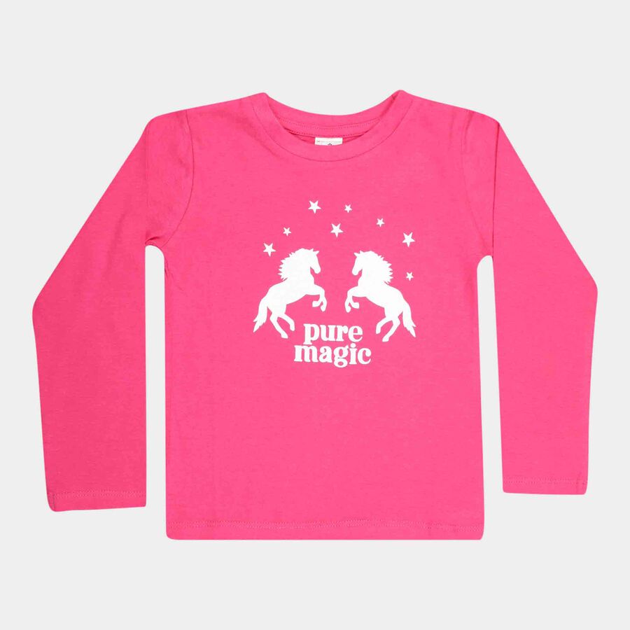 Girls Solid Top, Pink, large image number null
