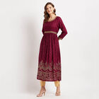 3/4Th Sleeves Flared Kurta, Wine, small image number null