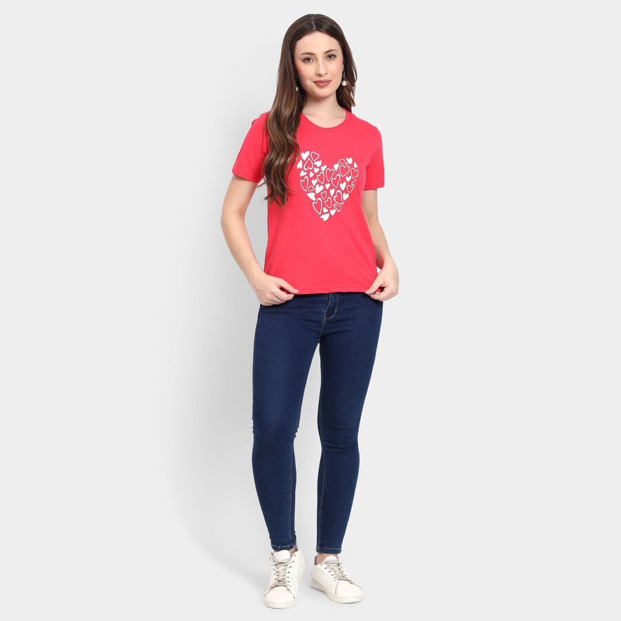 Ladies' Round Neck T-Shirt, Coral, large image number null