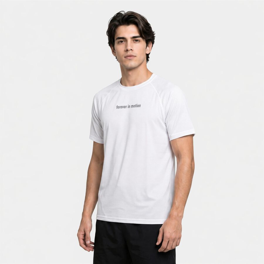 Men's White Crew Neck Raglan Drifit T-Shirt, सफ़ेद, large