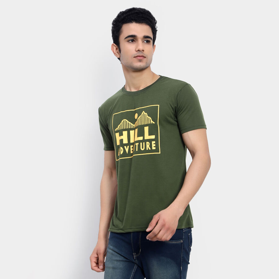 Round Neck T-Shirt, Olive, large image number null
