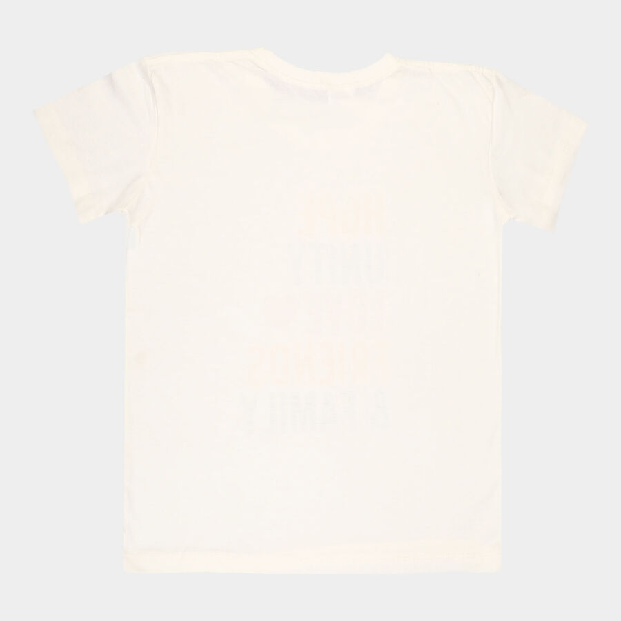 Girls Cotton T-Shirt, Off White, large image number null