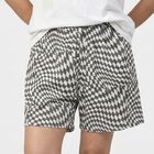 Women's Grey Regular Fit Printed Shorts, गहरा ग्रे, small