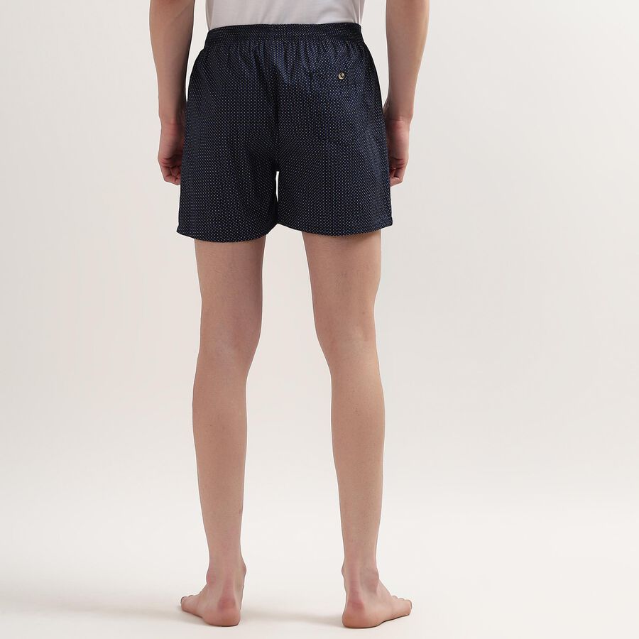 Men's 100% Cotton Boxers, Navy Blue, large
