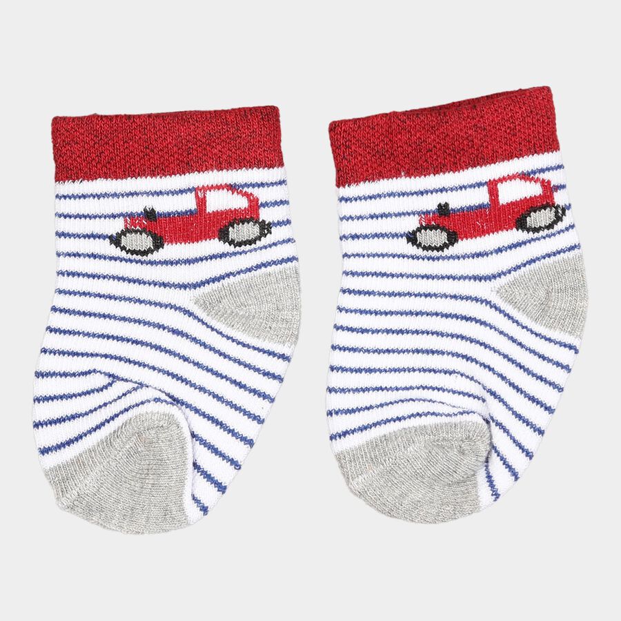 Infants Cotton Solid Socks, Melange Light Grey, large image number null
