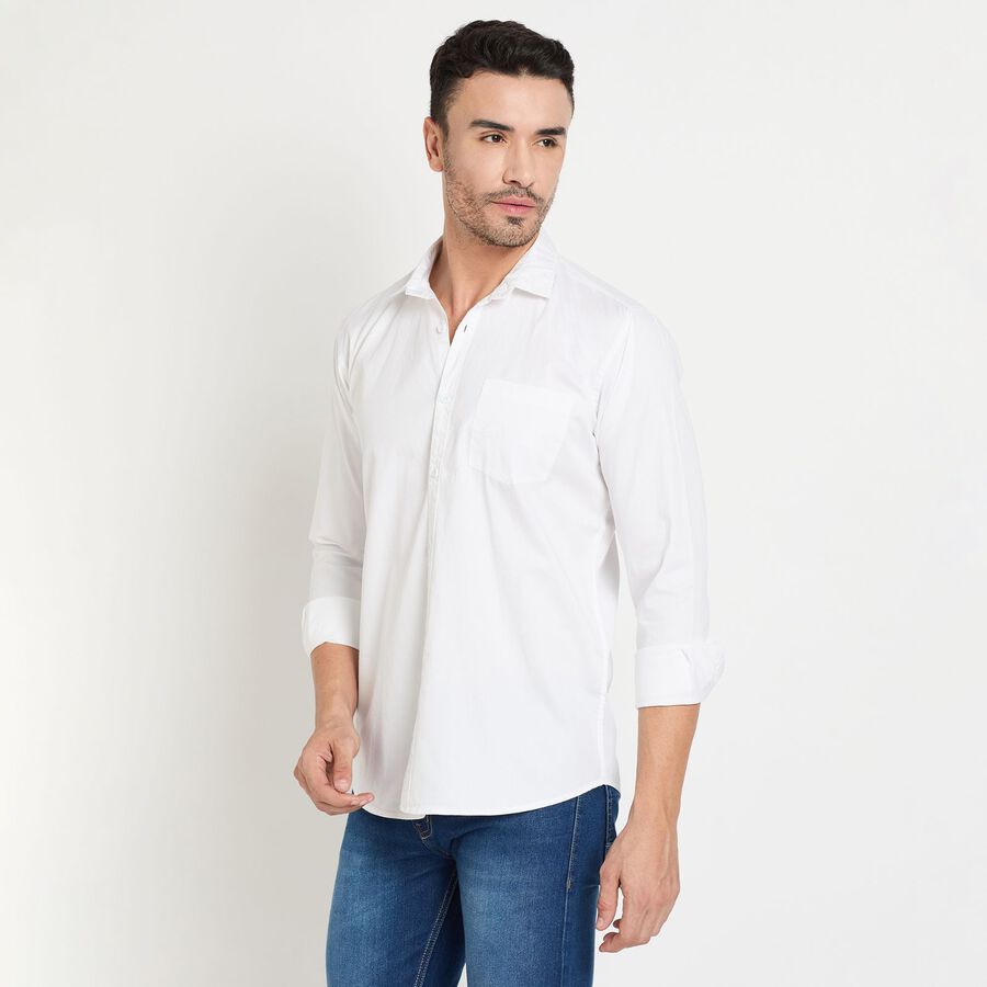 Men's 100% Cotton Casual Shirt, White, large image number null