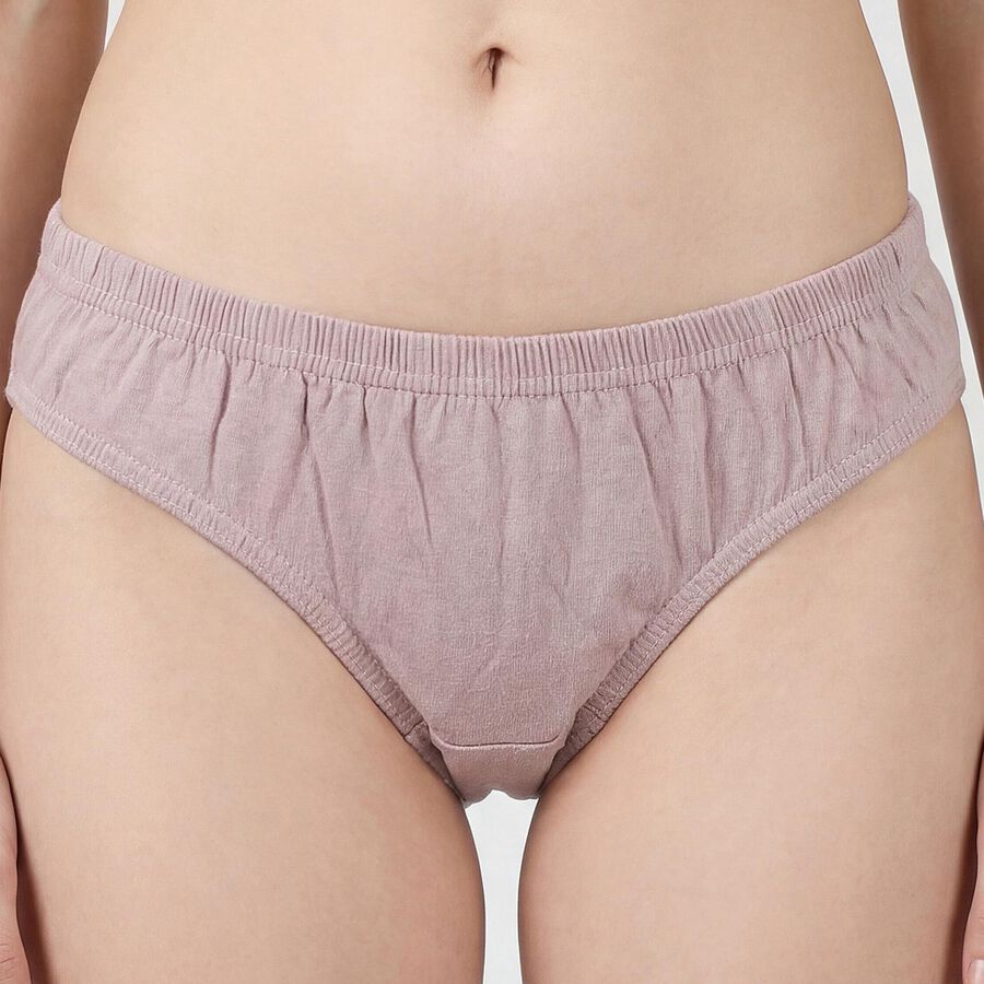 Women's Brown Cotton Panty, Brown, large