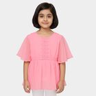 Girls' Light Pink Round Neck Casual T-Shirt, Light Pink, small image number null