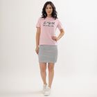 Ladies' Light Pink Round Neck Panda Print T-Shirt, Pink, small image number null