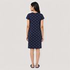 Women's Navy Blue Round Neck T-Shirt Style Nighty, Navy Blue, small