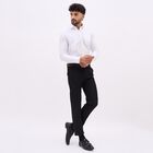 Men's Rich Eggshell White Cotton Cut Away Collar Slim Fit Formal Shirt, White, small image number null