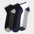 Men's Multi-Color Ankle Fit Color-Blocked Socks, Black, small image number null