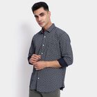 Men's 100% Cotton Casual Shirt, Navy Blue, small image number null
