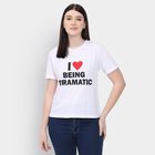 Ladies' Round Neck T-Shirt , White, small