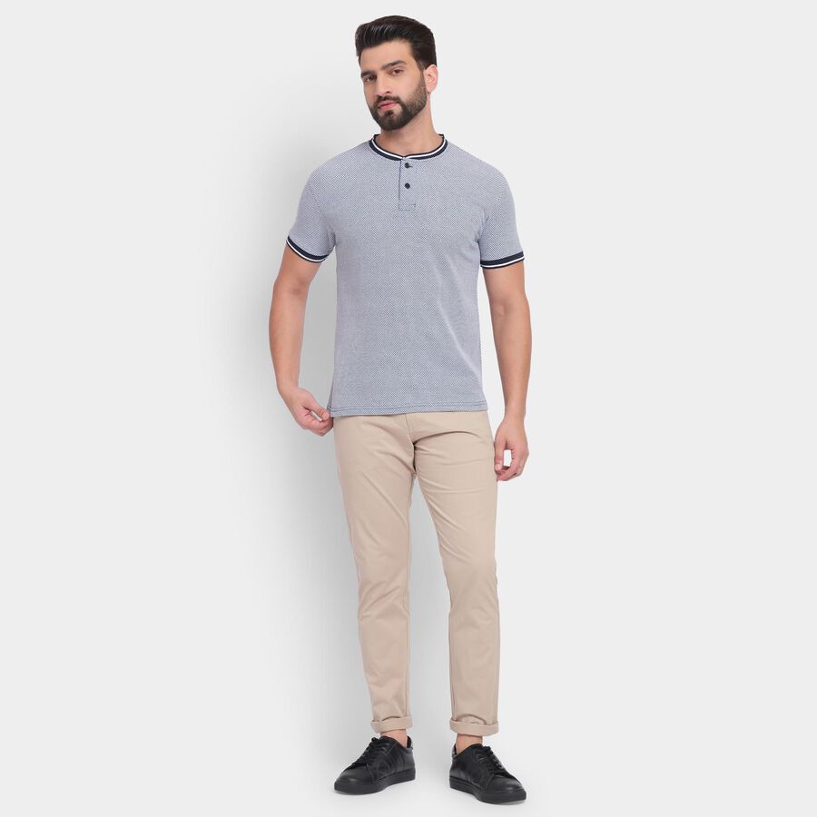 Men's Henley Half Sleeves T-Shirt, Navy Blue, large image number null