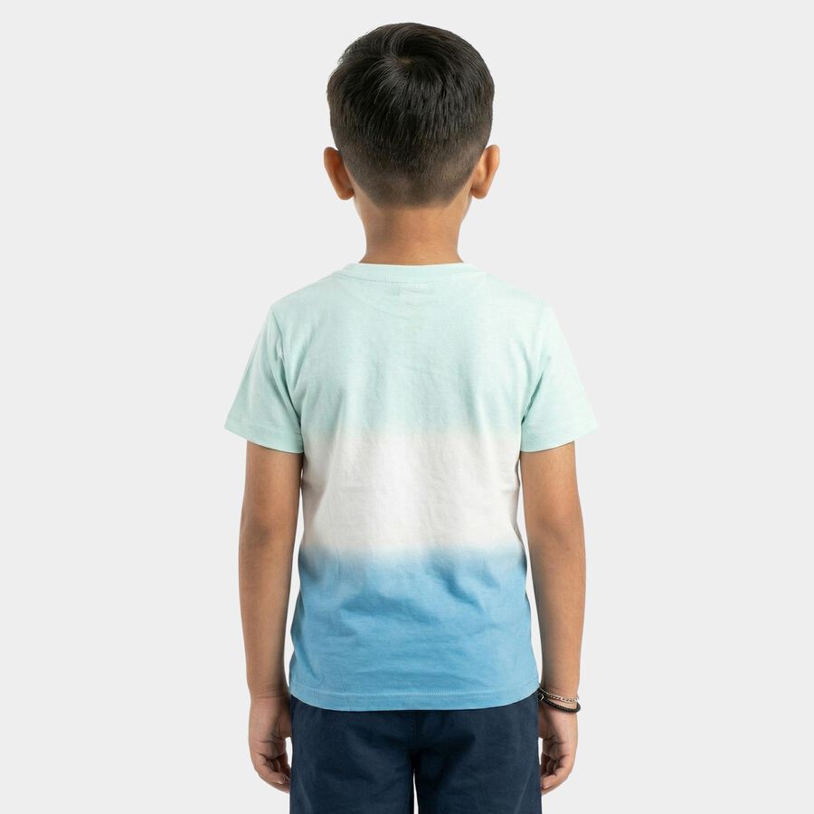 Boys White Cotton Casual T-Shirt, सफ़ेद, large