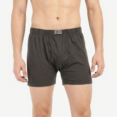 Men's Olive Green Regular Fit Solid Trunks