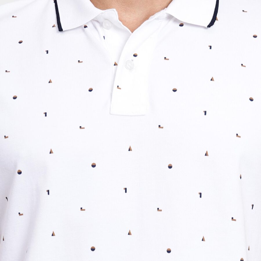 Men's Collared Half Sleeves T-Shirt, White, large image number null