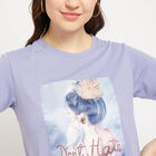 Embellished Round Neck T-Shirt, लाइलेक, small image number null