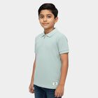 Boys Light Green Cotton Round Neck Casual T-Shirt, हल्का हरा, small