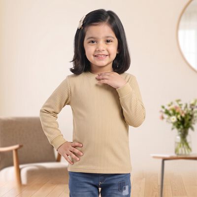 Girls' Brown Long Sleeve Thermal