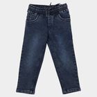 Boys Blue Straight Fit Washed Jeans, Mid Blue, small