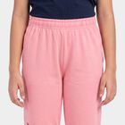 Girls Pink Regular Fit Typography Print Jogger Pyjama, Pink, small