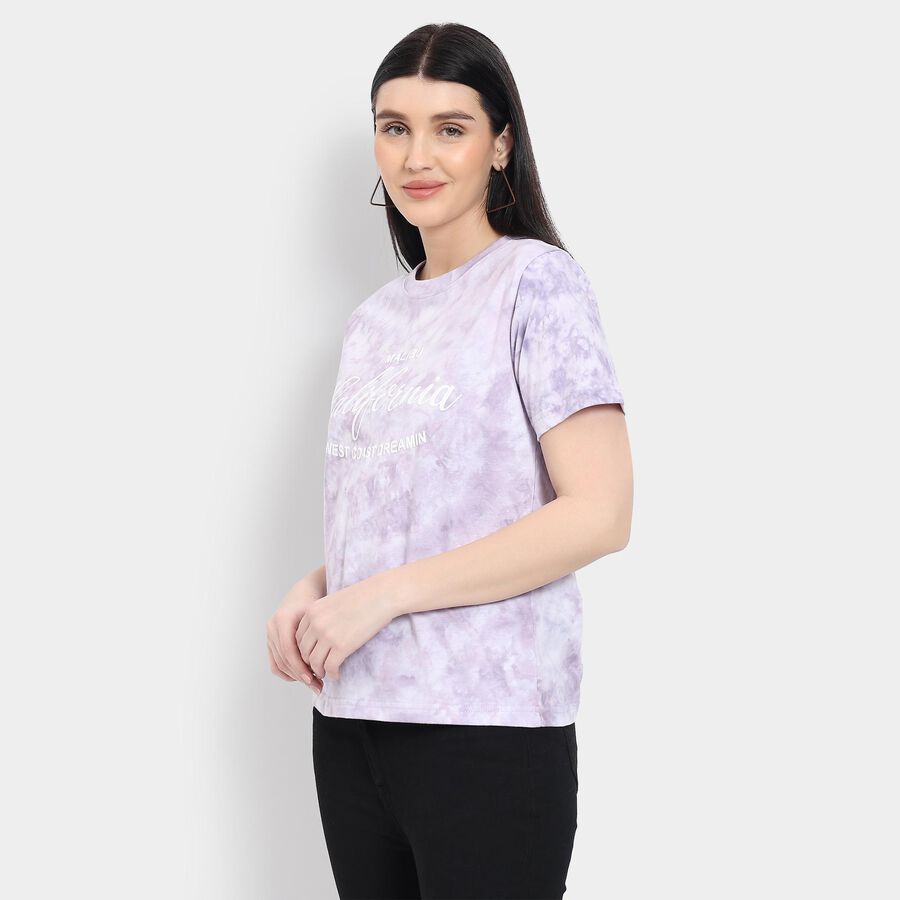Ladies' 100% Cotton Round Neck T-Shirt , Lilac, large image number null